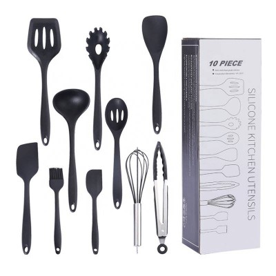 Amazon Hot Selling 10pcs Silicone Kitchen Accessories Cooking Tools